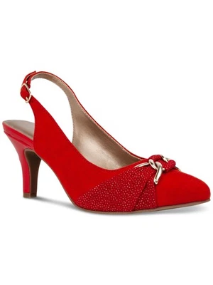 KAREN SCOTT Mujer Rojo Mixto Media Cadena Puntera Giselee Stiletto Slingback 7.5 M Foto 1 de 3