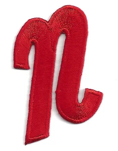 LETTERS - Red Script  2" Letter "N" - Iron On Embroidered Applique - Picture 1 of 1