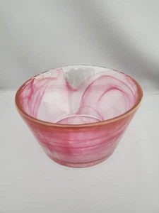 Kosta Boda Mine Snake Pink Swirl Bowl Ulrica Hydman-Vallien Marked UHV - Picture 1 of 7