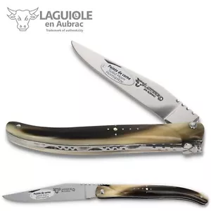 Navaja Laguiole en Aubrac L0511PCIF 11 cm, mango macizo punta de cuerno cuchillo - Imagen 1 de 7