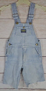 Vintage Oshkosh B'gosh USA Vestbak Toddler Striped Overalls Romper 4T Talon Zip - Picture 1 of 12
