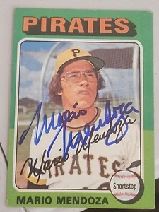 Mario Mendoza Signed 1975 Topps - #457 (RC) - Picture 1 of 2