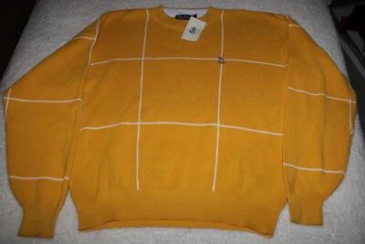 SUDADERA VINTAGE AÑOS 80 NAUTICA PARA HOMBRE AMARILLA CREW ANCLAS CUADRADA ALGODÓN GRANDE NUEVA Foto 1 de 4