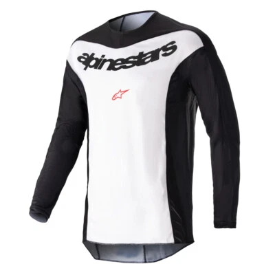 Camiseta deportiva todoterreno Alpinestars Fluid Lurv MX blanca y negra para hombre talla SM - 2X Foto 1 de 2