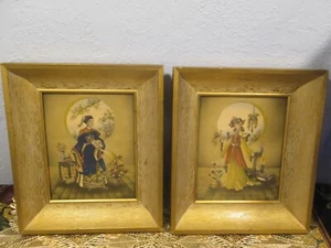 De colección. Joyas de belleza china Art Nouveau de Stan David años 30 cacatúa y emperador, enmarcadas - Imagen 1 de 7