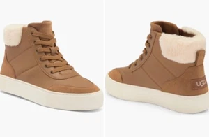 UGG - SIZE: 7 - Cakewalk UGGplush Leather Platform High Top Sneakers - NEW! - Picture 1 of 7