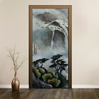 Door Wall Sticker Mural Wrap Painting River Water Waterfall Trees Asian