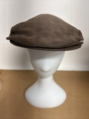 Vintage Weatherproof  Brown Suede Hat Flat Cap Cabbie Newsboy Large 100% Poly - Image 1 of 4