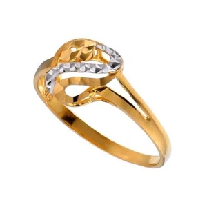 22k Gold Heart Ring - Love Symbol Statement Ring Gift for Women - Size 6.75 - Picture 1 of 4