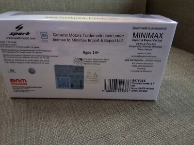 Chevrolet corvette C8 R  le mans 2023 spark S8760SS 1/43 - Immagine 1 di 3