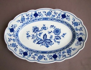 Plat Ovale Zwiebelmuster Porcelaine Tirschenreuth Echt Cobalt Bavaria - Picture 1 of 4
