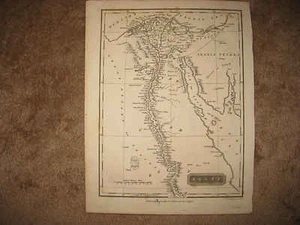 SUPERB ANTIQUE 1820 EGYPT THOMAS KELLY MAP MIDDLE EAST SELINA DESERT ARABIA SUEZ - Picture 1 of 1