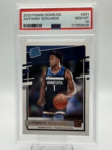 2020-21 Panini Donruss #201 Anthony Edwards Rated Rookie 🔥 Gem Mint PSA 10 🔥 - Bild 1 von 2