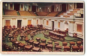 Interior of Senate Chamber, Capitol, Washington DC - 1913 Postcard - Picture 1 of 2