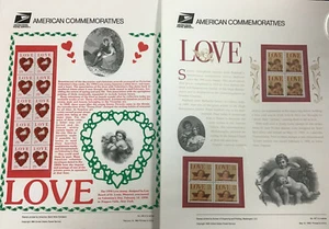USPS 1995/1994 American Commemorative Panels Love #457 Querubines/#435 Dove - Imagen 1 de 3