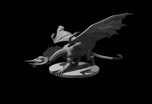 Black Dragon Young Terrestrial Chromatic Mini - DND - Pathfinder - Dungeons & Dr - Picture 1 of 1