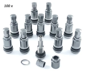 100x 11,3mm Aluventile Anthrazit Felgenventile Metallventile Leicht - Bild 1 von 3