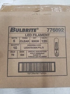 10 Pack Bulbrite 776892 5 Watt 300K T9 Lamps New In Box - Picture 1 of 4
