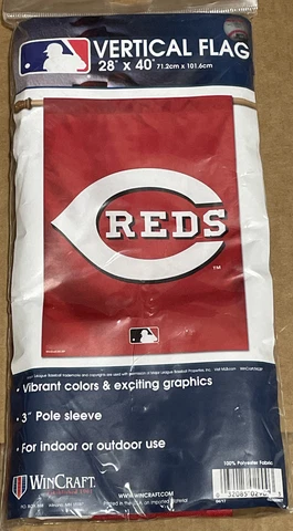 Cincinnati Reds vertical flag - brand new - 28x40 inch One Sided Cover