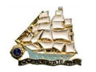 Lions Club Pins - Rhode Island 1977 Light Blue Base Ocean State Saling Ship