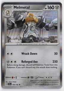 Pokemon Melmetal 104/142 Holo Raro SV07: Corona Estelar Casi Nuevo - Imagen 1 de 2