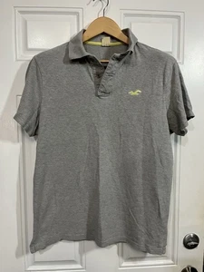 Hollister Men’s Polo Shirt Gray XL Short Sleeve Classic Fit Embroidered Logo - Picture 1 of 5
