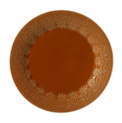 Cuatro (4) Mujer Pionera ~ ENCAJE VINTAGE 10,75 Dia. Platos de cena de caramelo de gres Foto 1 de 4