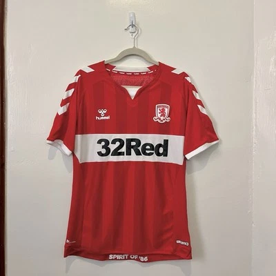 2019 Hummel Middlesbrough Home Soccer Football Jersey Shirt Red White 32Red Sz M - Image 1 of 4