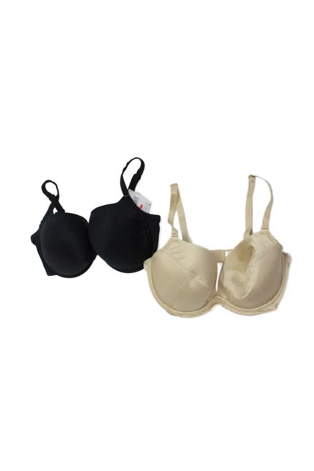 Conjunto de sujetador Panache con correa de espagueti texturizada con cierre ajustable para mujer negro desnudo 38DD Foto 1 de 4