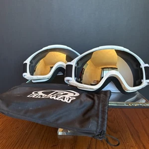 2 Findway Skibrille Erwachsene weißer Rahmen verstellbarer Riemen verspiegelte Gläser *lesen - Bild 1 von 10