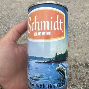 Schmidt Bierdose, Steel Pop Tab Top, 12 oz, Angeln aus Booten Bild - Bild 1 von 6