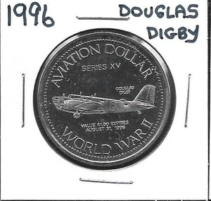 Moneda de un dólar de aviación Douglas Digby Airways 1996 Segunda Guerra Mundial - Imagen 1 de 2