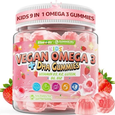Gomitas Omega 3 para Niños y Adolescentes, Omega 3 6 9 con DHA, Vitamina D3 K2 C B6 B12 y Foto 1 de 4