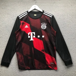 20/21 Adidas Bayern Munich Third Jersey Men's M Long Sleeve Graphic Black Red - Picture 1 of 8