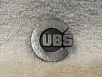 BEAUTIFUL Chicago Cubs 1980's Team Logo PEWTER Lapel Pin, Ryne Sandberg, MINT!! - Image 1 of 2