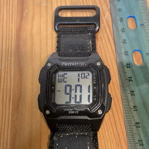 Armitron Allsport Uhr Herren Digital Schwarz Tag Datum 40mm Neue Batterie - Bild 1 von 6