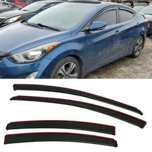 IN-CHANNEL Window Visors Sun Vent Rain Guard Fit Hyundai Elantra Sedan 2011-2016 - Foto 1 di 9