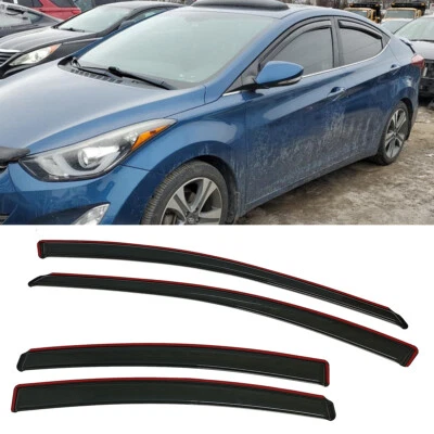 IN-CHANNEL Window Visors Sun Vent Rain Guard Fit Hyundai Elantra Sedan 2011-2016 Foto 1 de 4