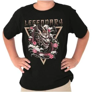 Chinese Dragon Legendary Cherry Blossoms Youth Crewneck T Shirts Boy or Girl - Picture 1 of 7