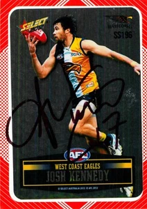 Signed 2012 West Coast Eagles AFL Select Champions Silver Card - Josh Kennedy - Imagen 1 de 3