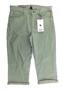 Gloria Vanderbilt pantalone donna verde Capri cropped vita media leggero cerniera - Foto 1 di 7