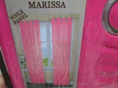 VICTORIA CLASSICS MARIA VOILE SHEER Grommets Window Panels Hot Pink 2(60"x84")  - Image 1 of 4