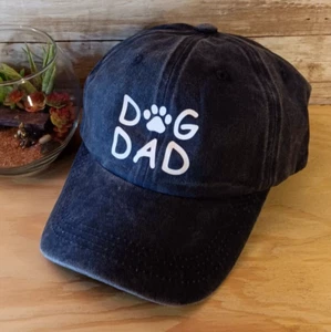 NAVY BLUE DOG DAD Baseball Cap New Adjustable No Tags Kitty Hat New - Picture 1 of 2