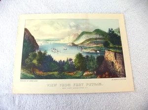 1870 Currier & Ives Print, "View of Fort Putnam" West Point Hudson River - Picture 1 of 5