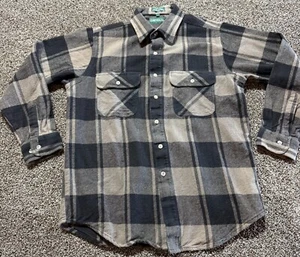 Campus Flannel Heavy Mens Button Down Shirt Size Large Long Sleeve Plaid  - Picture 1 of 7