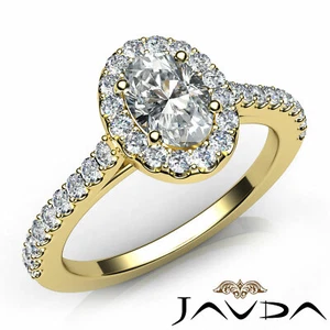 Halo French U Pave Damen Oval Diamant Verlobungsring GIA E Farbe VVS2 1,21 ctw - Bild 1 von 12