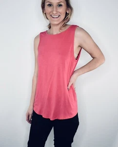 New Womens Pink Lotus PL Movement Sleeveless Coral Workout Tank Top Size Medium - Picture 1 of 7