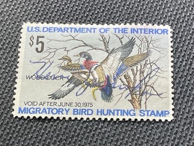 US Federal Duck Stamp Scott # RW41 Used Wood Ducks c.1974 Full Gum - Image 1 of 2