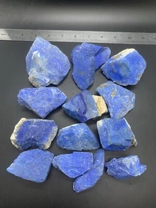 Lapislazzuli grezzi afghani naturali lotto di 13 pezzi. - Foto 1 di 19
