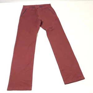 $155 Borgo Ognissanti Men’s Chino Pants Size 30 Burgundy Red Denim 100% Cotton - Picture 1 of 5